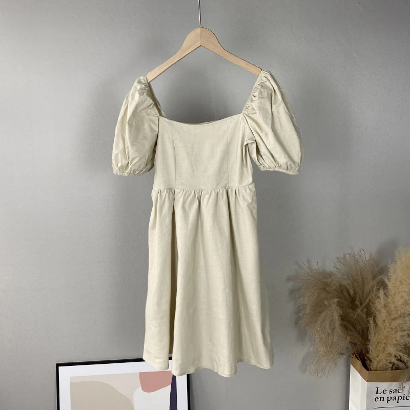 Summer Cotton Mini Dress Women 2021 Square Collar Puff Sleeve Vestido De Mujer Boho Casual Robes
Summer Cotton Mini Dress Women 2021 Square Collar Puff Sleeve Vestido De Mujer Boho Casual Robes