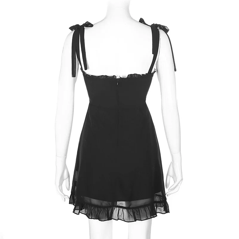 Sweet Black Summer Mini Dresses 2021 Bandage Backless Korean Women Sexy Mesh Wrap Sundress Bodycon Casual Clothing Robe Vestidos
Sweet Black Summer Mini Dresses 2021 Bandage Backless Korean Women Sexy Mesh Wrap Sundress Bodycon Casual Clothing Robe Vestidos