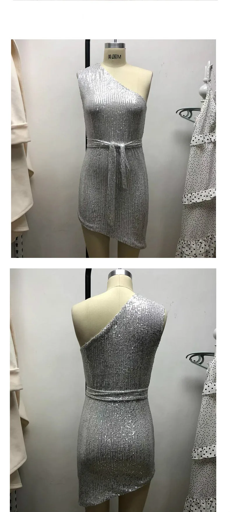 GEWINZEE 2020 Summer Dress Sequin One Shoulder Sleeveless Bodycon Asymmetrical Bow Sexy Party Short Dresses
GEWINZEE 2020 Summer Dress Sequin One Shoulder Sleeveless Bodycon Asymmetrical Bow Sexy Party Short Dresses
