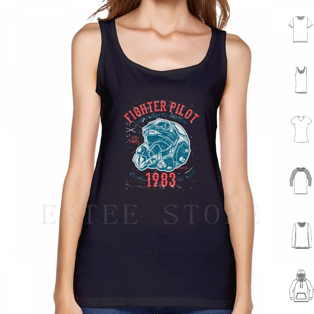 

Fighter Pilot Tank Tops Vest Cotton Air Force Military Veteran Distressed Graphic Pilot Fighter Pilot Airplane Fighter Jet Jet