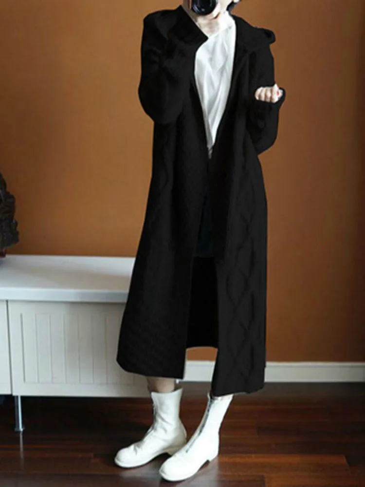European station autumn and winter women's cap thickened cardigan long coat sweater coat brand new
European station autumn and winter women's cap thickened cardigan long coat sweater coat brand new