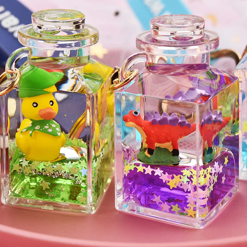 Creative cute liquid quicksand yellow duck dinosaur perfume bottle keychain Korean ins bag pendant gift.
Creative cute liquid quicksand yellow duck dinosaur perfume bottle keychain Korean ins bag pendant gift.