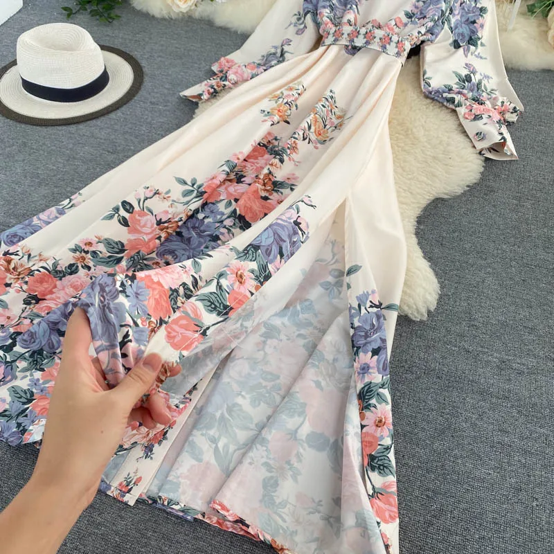 Fitaylor 2021 New Autumn Floral Print Dresses Women Turn Down Collar with Belt Single Breasted High Waist A Line Slim Dress
Fitaylor 2021 New Autumn Floral Print Dresses Women Turn Down Collar with Belt Single Breasted High Waist A Line Slim Dress