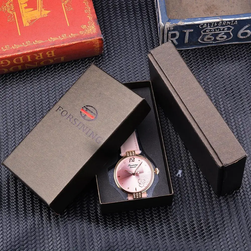 Forsining Diamond Flower Design Automatic Watch Women Romantic Pink Genuine Leather Luminous Waterproof Date Mechanical Watch
Forsining Diamond Flower Design Automatic Watch Women Romantic Pink Genuine Leather Luminous Waterproof Date Mechanical Watch