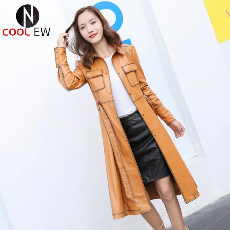Luxury 100% Sheepskin Long Trench Coat Elegant Office Lady Slim Sashes Yellow Coat Autumn New Retro Runway Overcoat Windbreakers
Luxury 100% Sheepskin Long Trench Coat Elegant Office Lady Slim Sashes Yellow Coat Autumn New Retro Runway Overcoat Windbreakers