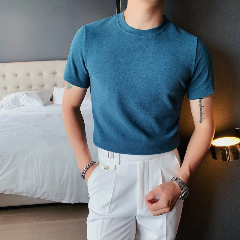 2021 Autumn T Shirt Men Short Sleeve Slim Fit Casual T-Shirt Solid Color O-neck Tops Tees Streetwear Undershirt Tee Shirt Homme
2021 Autumn T Shirt Men Short Sleeve Slim Fit Casual T-Shirt Solid Color O-neck Tops Tees Streetwear Undershirt Tee Shirt Homme