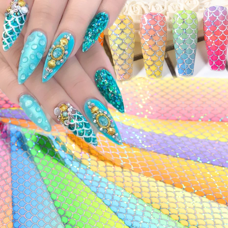10pcs Laser Fish Scales Nail Foil Holographic Gradient Mermaid Transfer Sticker Wave Decal Starry Paper Nail Decoration SA9114
10pcs Laser Fish Scales Nail Foil Holographic Gradient Mermaid Transfer Sticker Wave Decal Starry Paper Nail Decoration SA9114