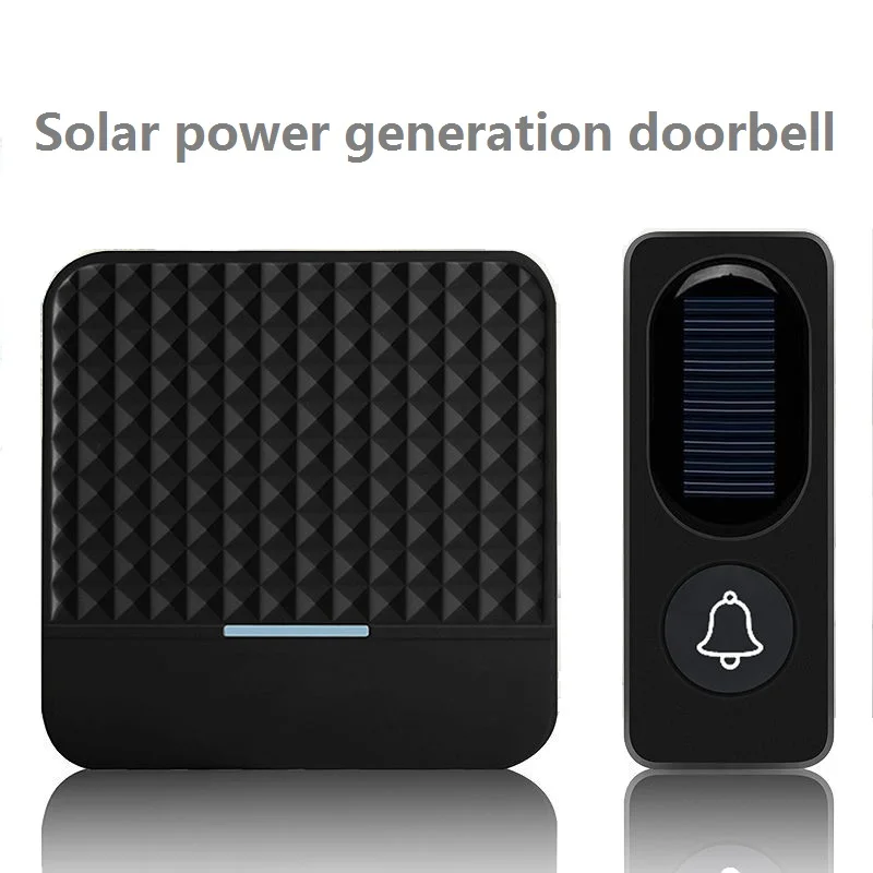 

Solar Wireless Doorbell Low Power Home IP65 Waterproof 300M Door Bell Chime Outdoor Doorbells solar power charging With Light