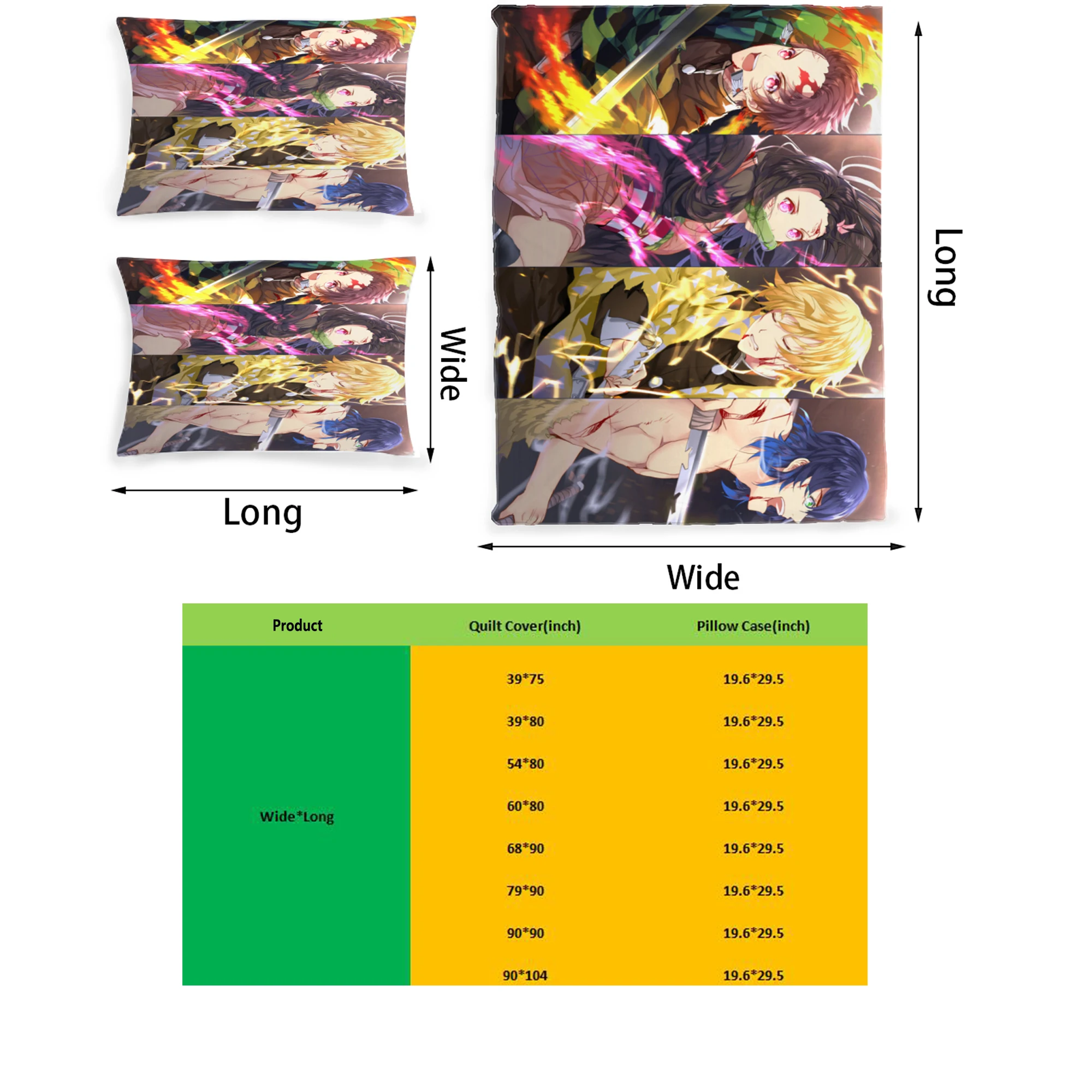 Demon Slayer Anime Graphic Printed Bedding Set Pattern Printing Polyester Quilt Cover Set 3 Pieces Quilt Cover Pillow Cover Set
Demon Slayer Anime Graphic Printed Bedding Set Pattern Printing Polyester Quilt Cover Set 3 Pieces Quilt Cover Pillow Cover Set