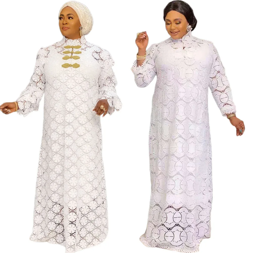 African Dresses For Women Hollow Out 2022 New Elegant Muslim Fashion Lace Abayas Dashiki Robe Kaftan Long Maxi Dress Two Pieces
African Dresses For Women Hollow Out 2022 New Elegant Muslim Fashion Lace Abayas Dashiki Robe Kaftan Long Maxi Dress Two Pieces