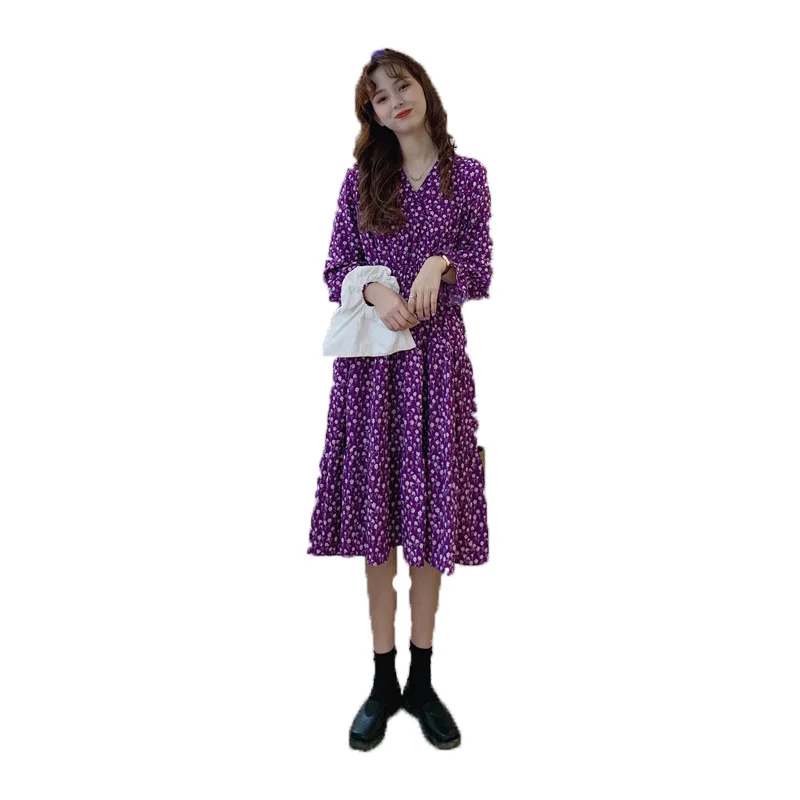 2021 Spring Summer Purple Chic Print Floral Loose V-Neck Lace Up Sweet Gentle All-Match Casual Cute Girls Women Fresh Dresses
2021 Spring Summer Purple Chic Print Floral Loose V-Neck Lace Up Sweet Gentle All-Match Casual Cute Girls Women Fresh Dresses