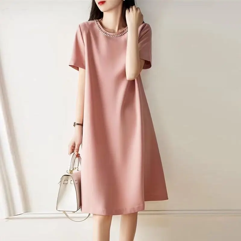 Summer New Style Dress Women'S Fashion Mid-Length Casual Slim Short-Sleeved French Skirt
Summer New Style Dress Women'S Fashion Mid-Length Casual Slim Short-Sleeved French Skirt