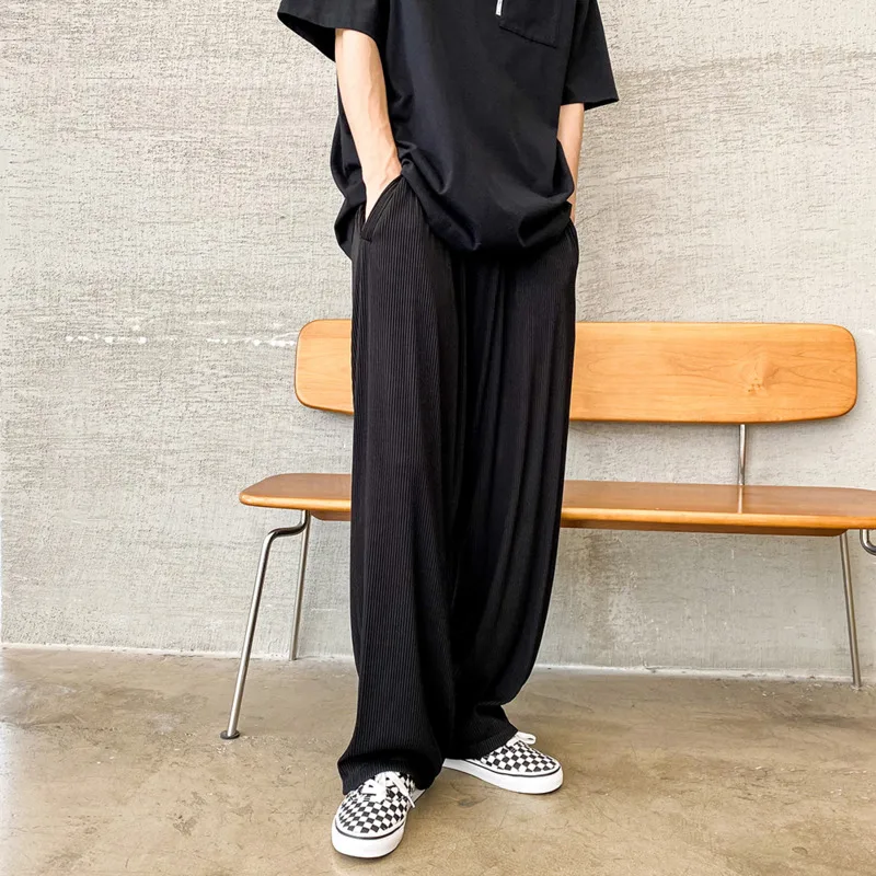 Брюки мужские Плиссированные прямые, Модные свободные повседневные штаны, с широкими штанинами, ледяной шелк, Зеленые Черные Серые, уличная...
Брюки мужские Плиссированные прямые, Модные свободные повседневные штаны, с широкими штанинами, ледяной шелк, Зеленые Черные Серые, уличная...