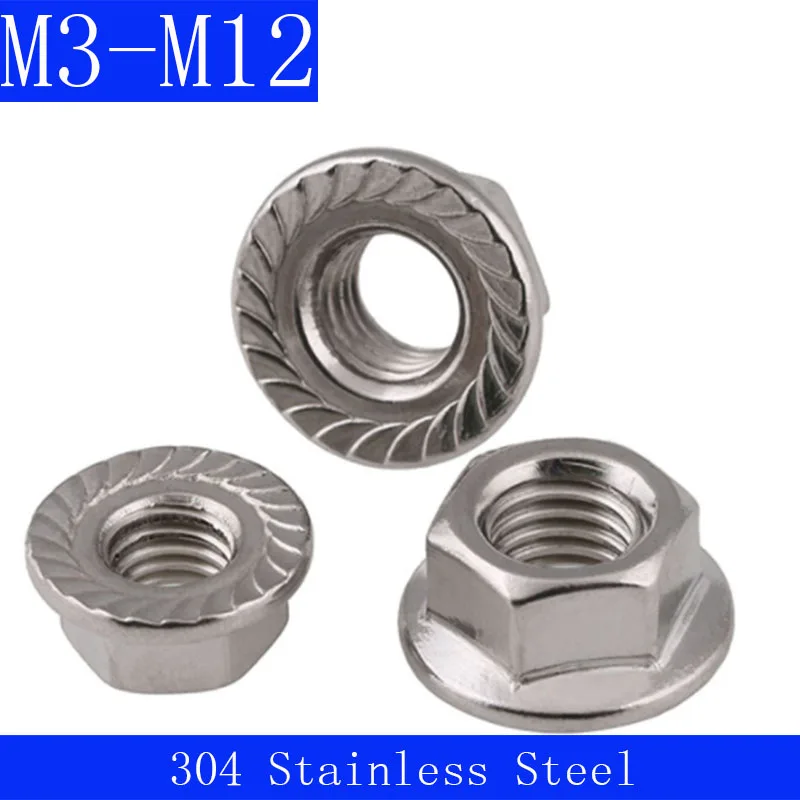 M3 M4 M5 M5 M8 M10 M12 304 Stainless Steel Metric Hexagon Flange Nuts DIN6923 A2 - 70
M3 M4 M5 M5 M8 M10 M12 304 Stainless Steel Metric Hexagon Flange Nuts DIN6923 A2 - 70