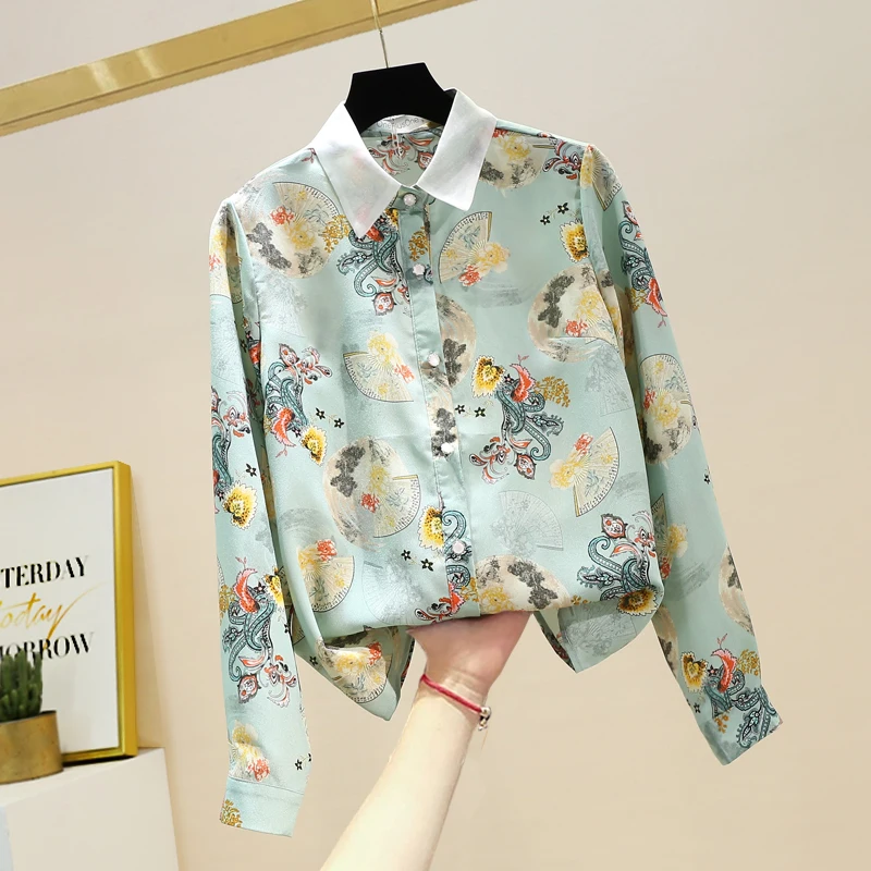 Женская шифоновая блузка с отложным воротником и длинным рукавом, в стиле ретро
Женская шифоновая блузка с отложным воротником и длинным рукавом, в стиле ретро