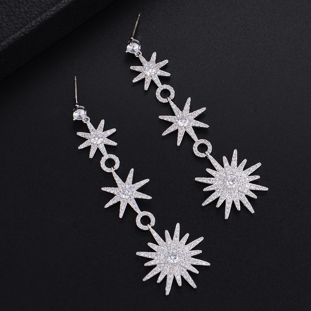 LARRAURI Hot Fashion CZ Silver Earrings korean Style Statement Jewelry Trendy Long Drop Pendant Earrings For Women 
LARRAURI Hot Fashion CZ Silver Earrings korean Style Statement Jewelry Trendy Long Drop Pendant Earrings For Women