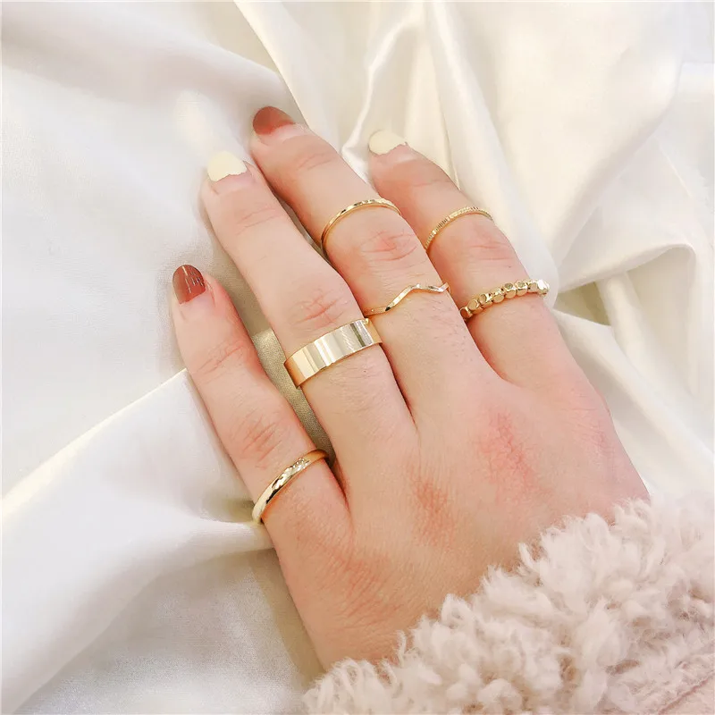 6pcs/sets Bohemian Geometric Rings Sets Simple Design Metal Alloy Women Rings Sets for Women Beach Summer Jewelry Accessories 
6pcs/sets Bohemian Geometric Rings Sets Simple Design Metal Alloy Women Rings Sets for Women Beach Summer Jewelry Accessories