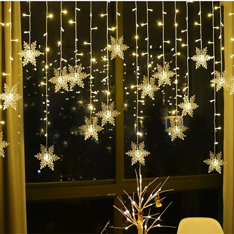 3.5M Christmas Light Led Snowflake Curtain Icicle Fairy String Lights Outdoor Garland for Home Party Garden New Year Decoration
3.5M Christmas Light Led Snowflake Curtain Icicle Fairy String Lights Outdoor Garland for Home Party Garden New Year Decoration