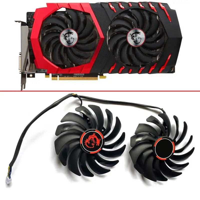 Видеокарта игровая PLD10010S12HH 4PIN RX 580 охлаждающий вентилятор GPU для MSI GTX 960 GTX980Ti 950 1060