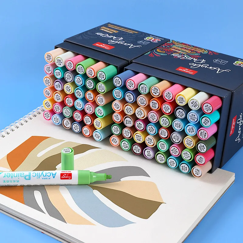 12/24/36/48 Morandi Colored Acrylic Paint Marker Art Pen for Rock Ceramic Glass Mug Wood Fabric Canvas Supplies | Канцтовары для