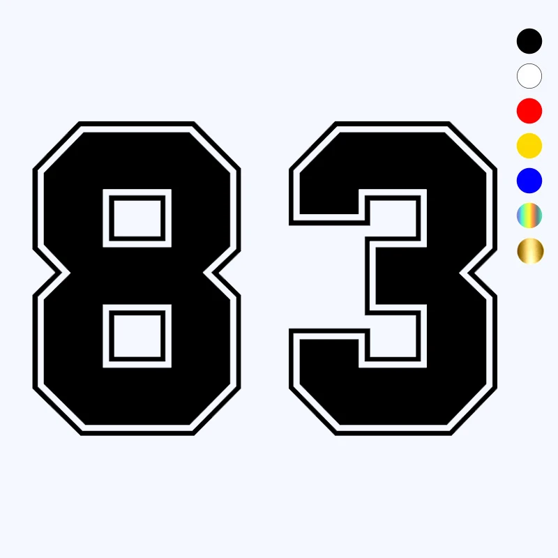 CK2892#30*20см 22*15смнаклейки на авто Цифра 83 водонепроницаемые наклейки машину