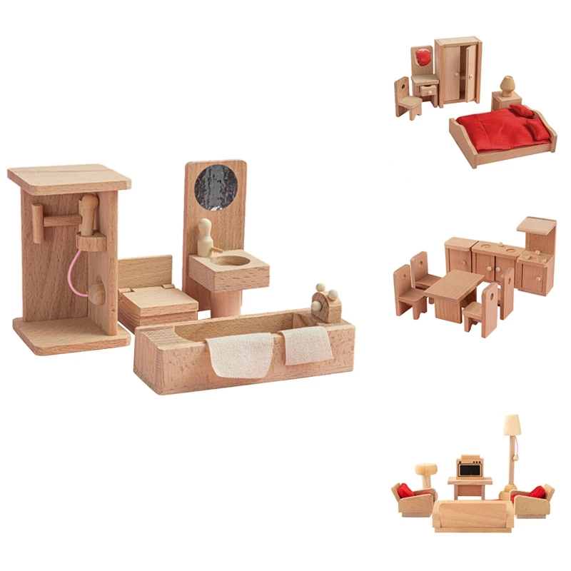 1 Set Wooden Delicate Dollhouse Furniture Toys Set,Pretend Role Toy Children's Educational Toy House
1 Set Wooden Delicate Dollhouse Furniture Toys Set,Pretend Role Toy Children's Educational Toy House