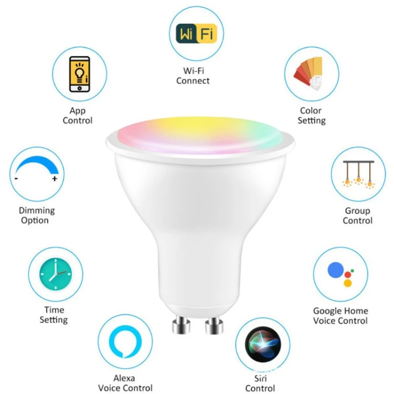 1 Pc GU10 Smart Spot Light Bulb Compatible with Alexa-Google Home 4W WiFi LED Track Lamp Bulbs Color Changing No Hub Required
1 Pc GU10 Smart Spot Light Bulb Compatible with Alexa-Google Home 4W WiFi LED Track Lamp Bulbs Color Changing No Hub Required