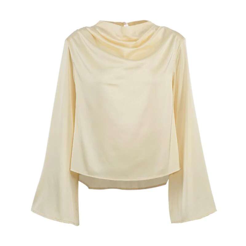 Fanco Satin O-Neck Shirt Women's Shoulder Padded Spring New Flare Sleeve Loose Female Fashion Elegant Office Lady Ruched Blouses
Fanco Satin O-Neck Shirt Women's Shoulder Padded Spring New Flare Sleeve Loose Female Fashion Elegant Office Lady Ruched Blouses