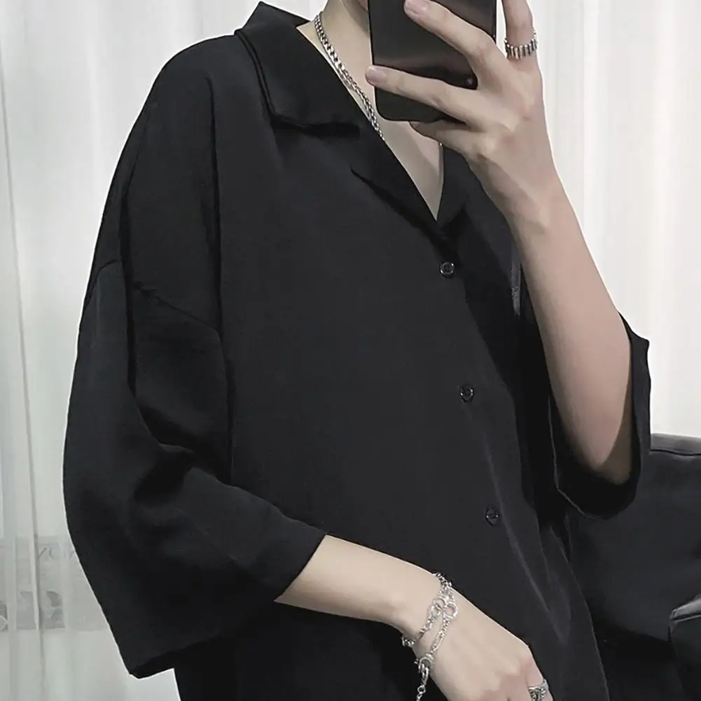 Men Casual Comfortable Turn Down Collar Solid Color 3/4 Sleeve All Match Shirt Turn Down Collar Hand Wash Regular Shirts
Men Casual Comfortable Turn Down Collar Solid Color 3/4 Sleeve All Match Shirt Turn Down Collar Hand Wash Regular Shirts