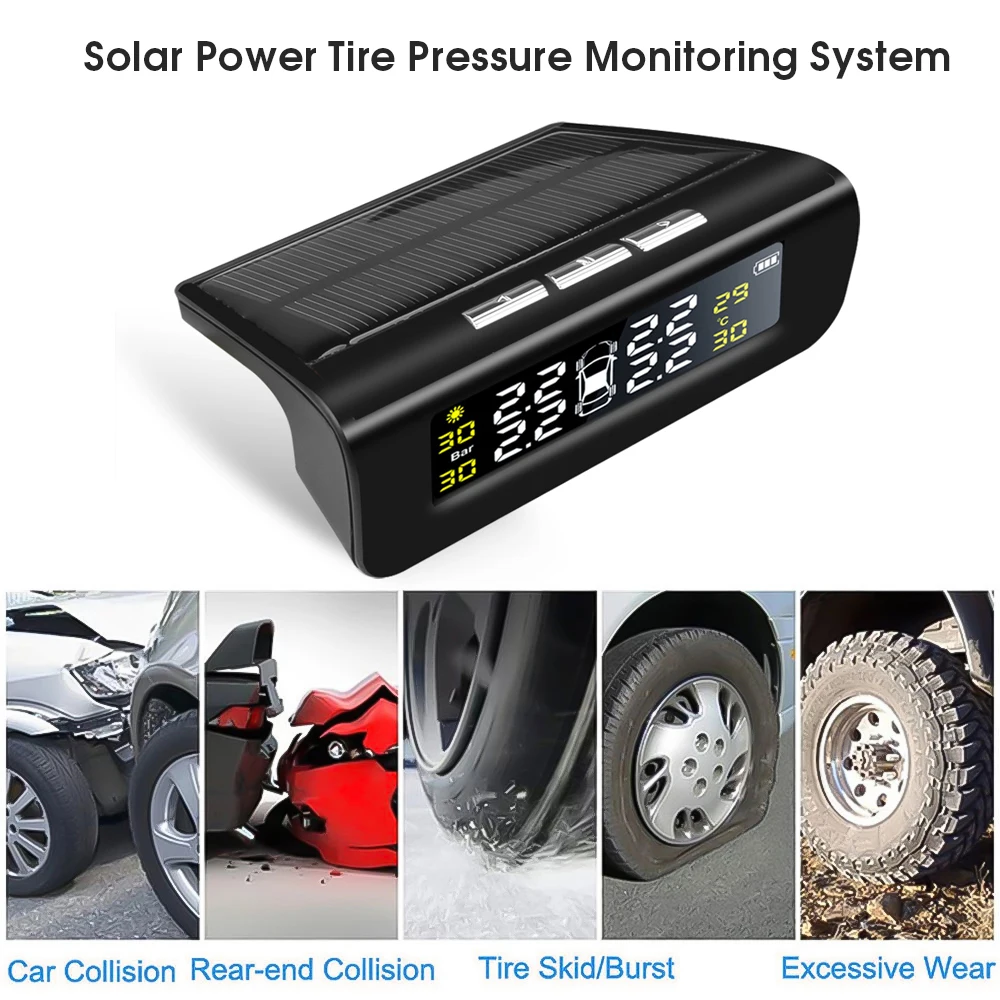 Wood Grain Solar Power Color LCD Display TPMS Wireless Tire Pressure Monitoring System 4 External Sensor Tire Pressure Alarm
Wood Grain Solar Power Color LCD Display TPMS Wireless Tire Pressure Monitoring System 4 External Sensor Tire Pressure Alarm