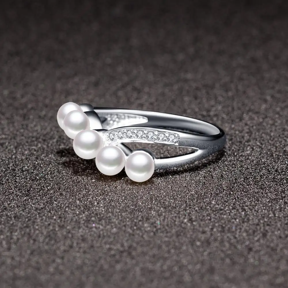 925 Sterling Sliver Ring With White 5 Pearls Luxury Classic Jewelry For Women Engagement Pearl Rings
925 Sterling Sliver Ring With White 5 Pearls Luxury Classic Jewelry For Women Engagement Pearl Rings