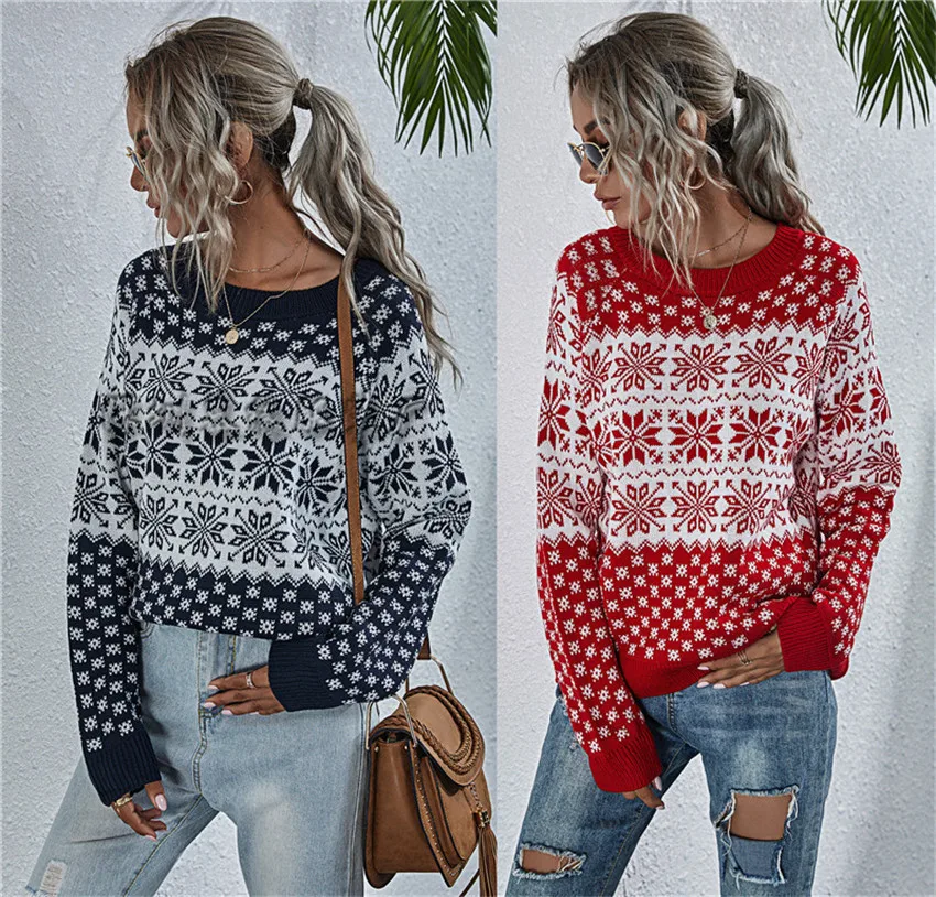 Christmas Sweaters Women Snowflake Pattern Classic Round Neck Long Sleeve Festive Xmas Clothing
Christmas Sweaters Women Snowflake Pattern Classic Round Neck Long Sleeve Festive Xmas Clothing