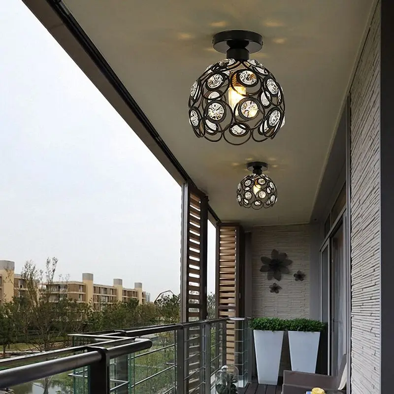 E27 black Creative crystal minimalist ceiling light Single wall ceiling lamp bedroom lamp Single European iron lamp Crystal lamp
E27 black Creative crystal minimalist ceiling light Single wall ceiling lamp bedroom lamp Single European iron lamp Crystal lamp