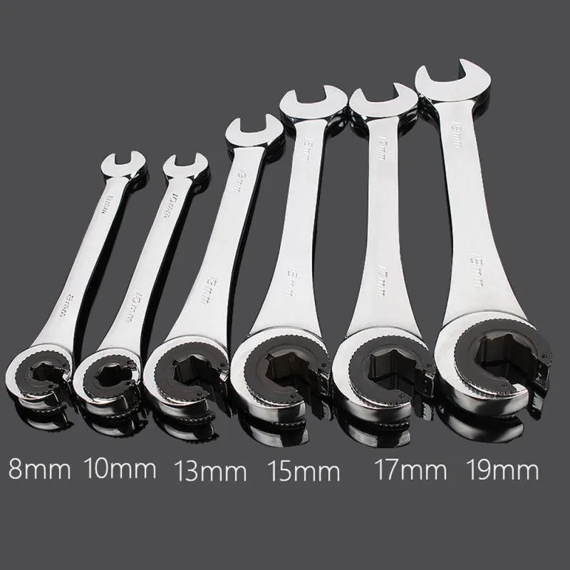 1pc 8-19mm Tubing Ratchet Wrench Spanner Combination Wrench Flex-head Metric Oil Flexible Open End Wrenches Tools
1pc 8-19mm Tubing Ratchet Wrench Spanner Combination Wrench Flex-head Metric Oil Flexible Open End Wrenches Tools