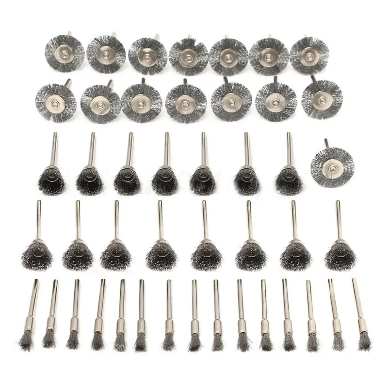 45Pcs Steel Wire Wheel Pen Cup Brushes Set Kit Accessories for Dremel Rotary Tool
45Pcs Steel Wire Wheel Pen Cup Brushes Set Kit Accessories for Dremel Rotary Tool