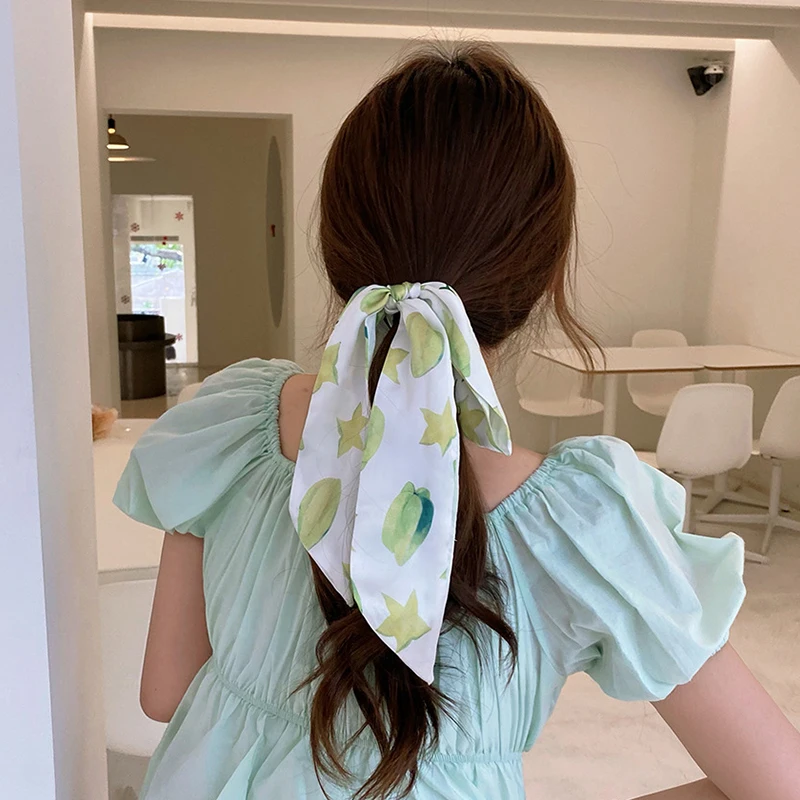 Fruit Printed Chiffon Streamers Hair Rope Ribbon Pearl Scrunchies Elastic Hair Bands Girls Fashion Sweet Hair Accessories
Fruit Printed Chiffon Streamers Hair Rope Ribbon Pearl Scrunchies Elastic Hair Bands Girls Fashion Sweet Hair Accessories
