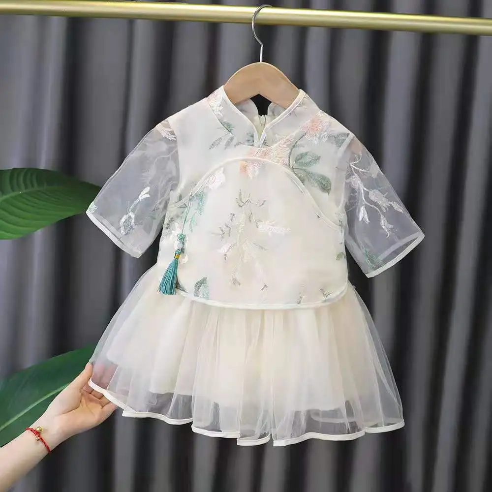 2021 newGirl Clothing Children's Baby Girls Tang Dress Cheongsam Summer Clothes for Girls 2pcs Two Pieces Shirt + Princess dress
2021 newGirl Clothing Children's Baby Girls Tang Dress Cheongsam Summer Clothes for Girls 2pcs Two Pieces Shirt + Princess dress