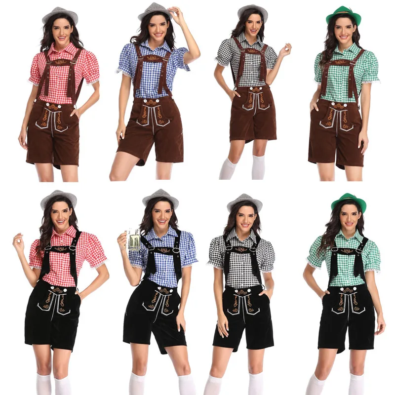 Oktoberfest German Beer Festival Costume Plaid Shirt & Brown Overalls Adult Bavarian Traditional Beer Clothes Halloween Costume
Oktoberfest German Beer Festival Costume Plaid Shirt & Brown Overalls Adult Bavarian Traditional Beer Clothes Halloween Costume