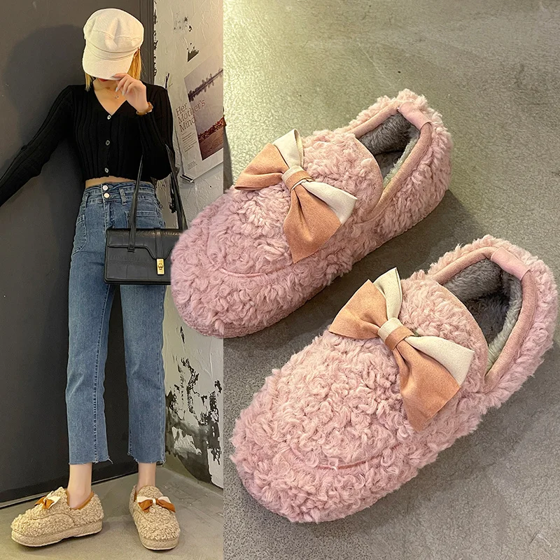 Winter New 2021 Fashion Bow Shallow Ankle Warm Snow Boots Designer Short Plush Flats Women Shoes Slip-on Casual Walking Shoes
Winter New 2021 Fashion Bow Shallow Ankle Warm Snow Boots Designer Short Plush Flats Women Shoes Slip-on Casual Walking Shoes