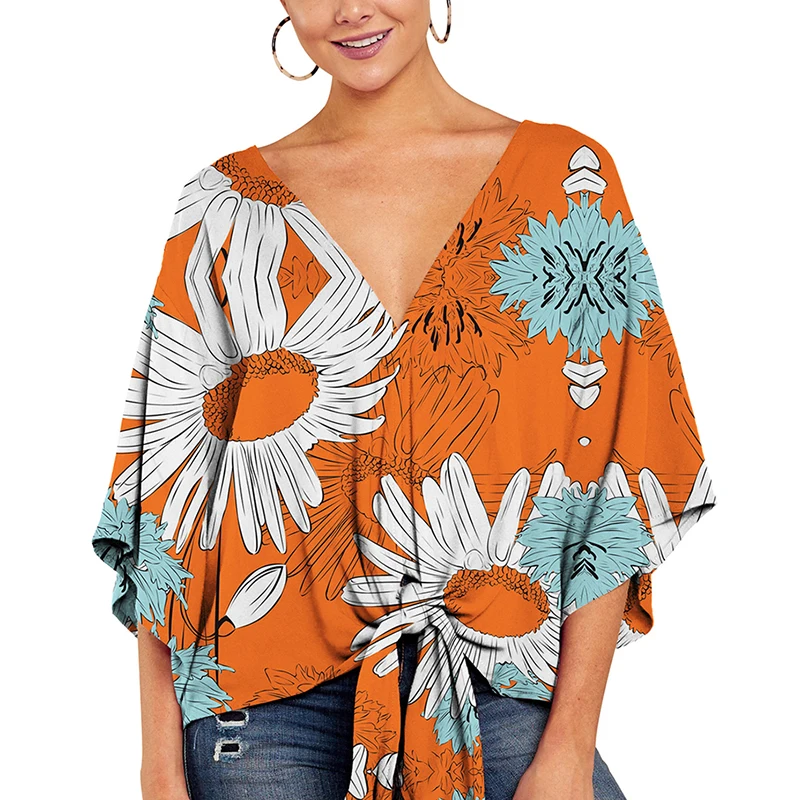 2021 Summer Fashions Elegant Blouses Women V-neck 3/4 Sleeve Floral Printed Loose Office Streetwear Tops For Female
2021 Summer Fashions Elegant Blouses Women V-neck 3/4 Sleeve Floral Printed Loose Office Streetwear Tops For Female
