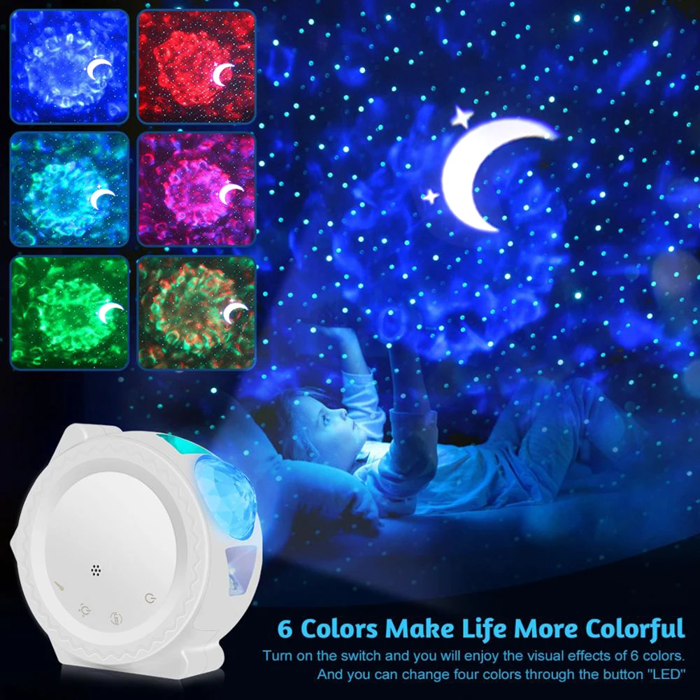 Projector Night Light 6 Color Starry Sky Projector Lamp USB Charging Projection Smart Night Light
Projector Night Light 6 Color Starry Sky Projector Lamp USB Charging Projection Smart Night Light