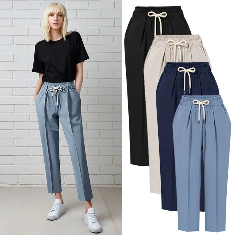 M-6XL Plus Size Women Pants Linen Cotton Casual Harem Pants Harajuku Black Trousers Female Ankle-length Length Pants
M-6XL Plus Size Women Pants Linen Cotton Casual Harem Pants Harajuku Black Trousers Female Ankle-length Length Pants