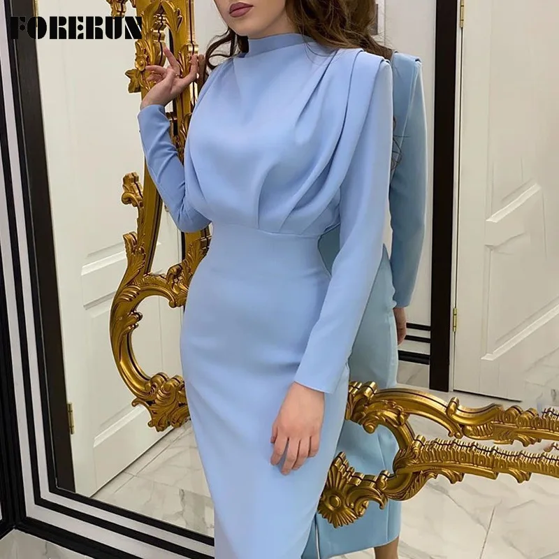 FORERUN Long Dress Women Elegant Turtleneck Long Sleeve Slim Waist Fashion Ruched Bodycon Maxi Birthday Dresses Robe Longue
FORERUN Long Dress Women Elegant Turtleneck Long Sleeve Slim Waist Fashion Ruched Bodycon Maxi Birthday Dresses Robe Longue