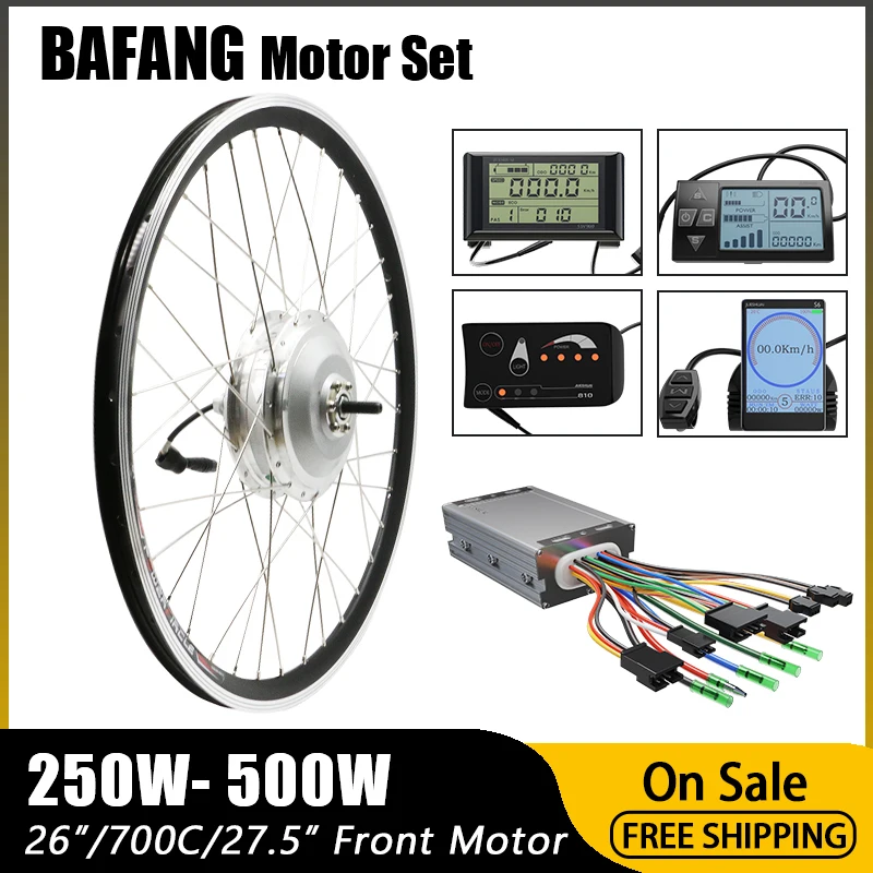 

BAFANG Front Hub Motor 36V 48V 250W 350W 500W Electric Bike Conversion Kit Part Controller Display Ebike Accessories 8fun e-bike