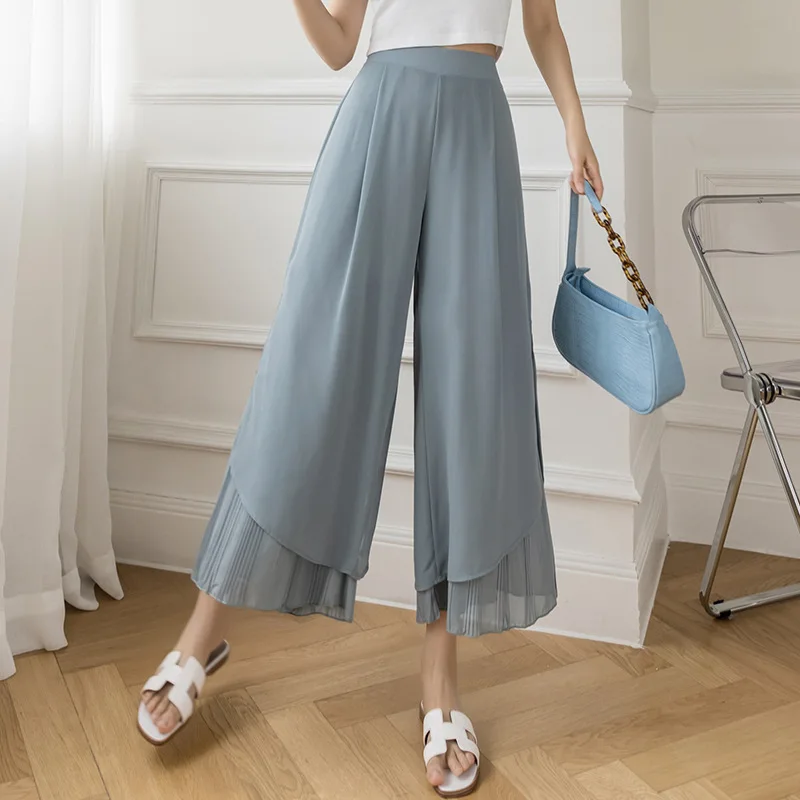 2021 Women Summer New Fashion Elastic Waist Wide Leg Pants Casual High Waist Loose Pleated Skirt Pants Pantalon Pour Femme
2021 Women Summer New Fashion Elastic Waist Wide Leg Pants Casual High Waist Loose Pleated Skirt Pants Pantalon Pour Femme