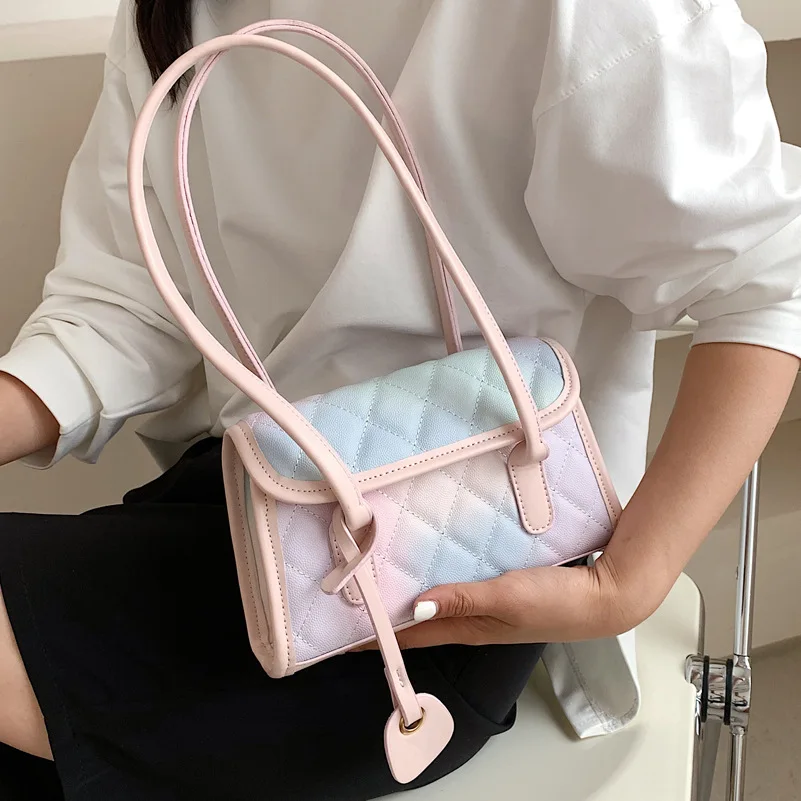 Female 2021 Gradient Color Underarm Bags Diamond Lattice Flap Shoulder Bags Luxury Handbags For Women Colorful Hand Bags Bolsas
Female 2021 Gradient Color Underarm Bags Diamond Lattice Flap Shoulder Bags Luxury Handbags For Women Colorful Hand Bags Bolsas
