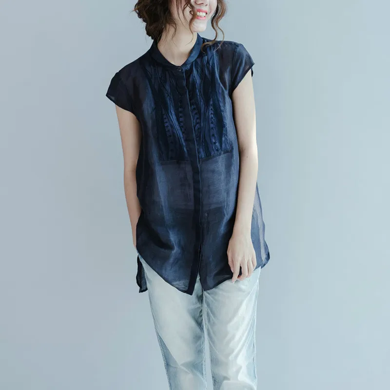 real silk women's blouse Summer fashion woman blouses 2020 korean loose chiffon embroidery shirt ladies tops blusas C106
real silk women's blouse Summer fashion woman blouses 2020 korean loose chiffon embroidery shirt ladies tops blusas C106