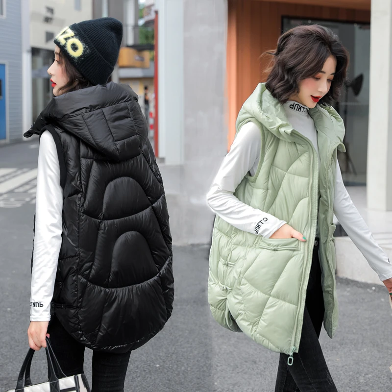 2022 Autumn Winter Women Hooded Loose Zipper Vest Waistcost Casual Sleeveless Long Thick Vest Coat Warm Cotton Padded Waistcoat
2022 Autumn Winter Women Hooded Loose Zipper Vest Waistcost Casual Sleeveless Long Thick Vest Coat Warm Cotton Padded Waistcoat