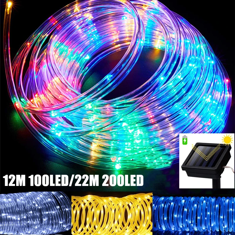 200LED Solar Powered Rope Tube String Light USB Remote Rope Tube Garland Fairy Light String Outdoor Waterproof Decor Lighting
200LED Solar Powered Rope Tube String Light USB Remote Rope Tube Garland Fairy Light String Outdoor Waterproof Decor Lighting