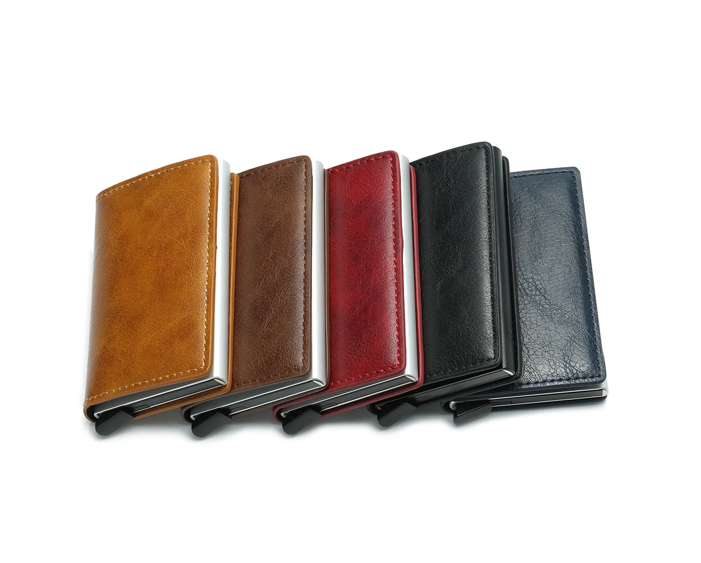 Rfid Leather Wallet Business Credit Card Holder Slim Card Wallet Holder Anti Theft Wallet Metal Money Bag
Rfid Leather Wallet Business Credit Card Holder Slim Card Wallet Holder Anti Theft Wallet Metal Money Bag